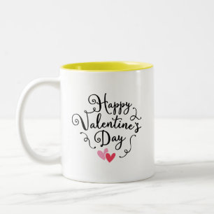 Aangepaste Fijne Valentijnsdag Tweekleurige Koffiemok