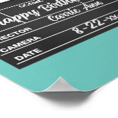 Aangepaste filmklapplaat Aqua Birthday Poster (Hoek)
