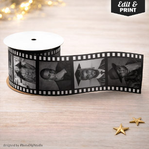 Aangepaste filmstrook collage met 10 foto's in vin lint