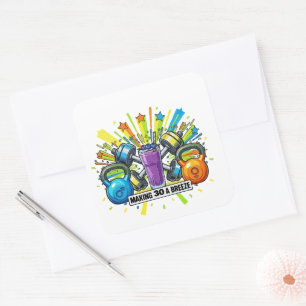 Aangepaste Fitness Smoothie Viering Vierkante Sticker