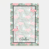 Aangepaste flacon roze flamingoes palmflauwte post-it® notes (Voorkant)