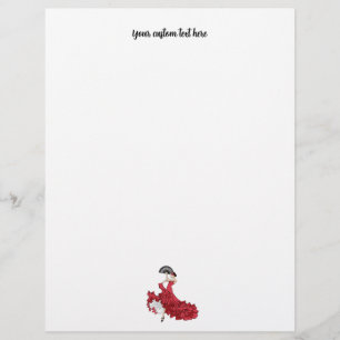 Aangepaste flamenco Dancer Stationery Briefhoofd