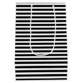 Aangepaste Flamingo Striped Gift Bag Medium Cadeauzakje (Achterkant)