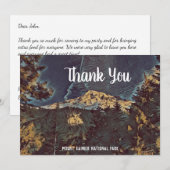 Aangepaste flat voor de Rainier-top opzetten Harte Bedankkaart (Voorkant / Achterkant)