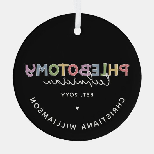 Aangepaste flebotomie-technicus PBT Phlebotomie-te Glas Ornament (Achterkant)