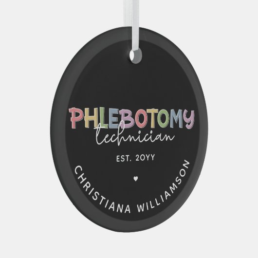 Aangepaste flebotomie-technicus PBT Phlebotomie-te Glas Ornament (Voorkant Rechts)