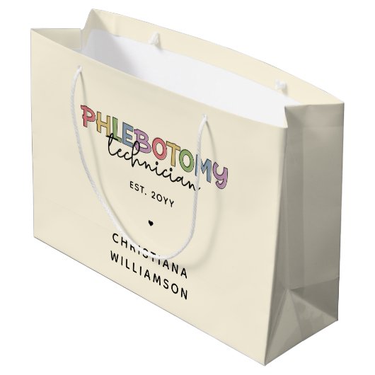 Aangepaste flebotomie-technicus PBT Phlebotomie-te Groot Cadeauzakje (Achterkant Gekanteld)