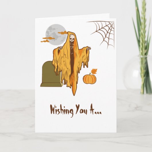 Aangepaste Flirten Spooky Skeleton Grappig Hallowe Kaart (Voorkant)