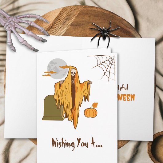 Aangepaste Flirten Spooky Skeleton Grappig Hallowe Kaart