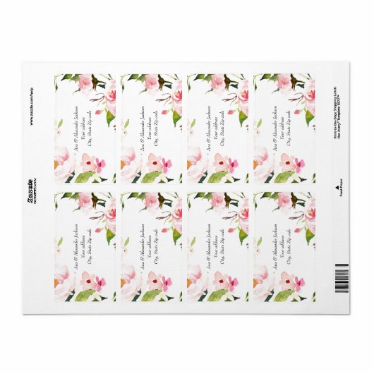 Aangepaste floraal etiket (Full Sheet)