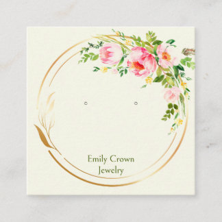 Aangepaste Floral Art Wreath Square Kaarten Afsprakenkaartje
