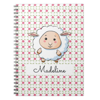 Aangepaste Floral Baby Sheep Notitieboek