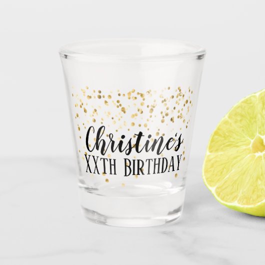 Aangepaste Floral-Birthday Favor Shot Shot Glas (Voorkant)
