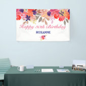 Aangepaste Floral Birthday Spandoek (Beurs)