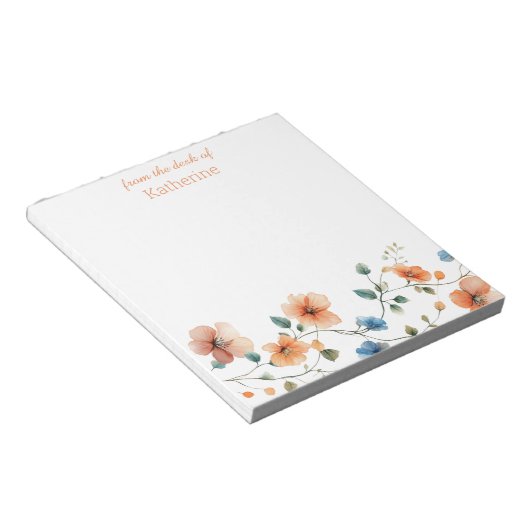 Aangepaste Floral Blocnote (Schuin)