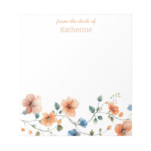 Aangepaste Floral Blocnote (Voorkant)