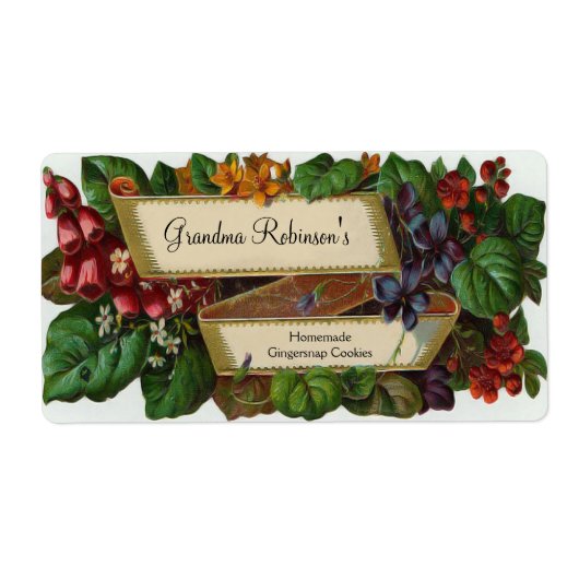 Aangepaste  Floral Canning Jar, Craft Label (Voorkant)