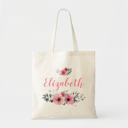 Aangepaste Floral-Canvas tas (Voorkant)