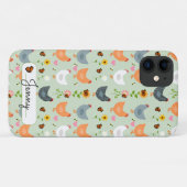 Aangepaste Floral Chickens Green iPhone 11 Hoesje (Achterkant (horizontaal))