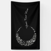 Aangepaste Floral Crescent Moon Banner (Verticaal)