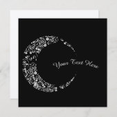 Aangepaste Floral Crescent Moon Flat Kaart (Voorkant / Achterkant)