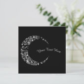 Aangepaste Floral Crescent Moon Flat Kaart (Staand voorkant)
