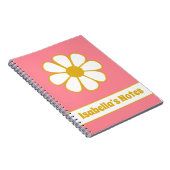 Aangepaste Floral Daisy Single Retro-laptop aanslu Notitieboek (Rechterzijde)