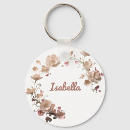 Aangepaste Floral Elegance Sleutelhanger