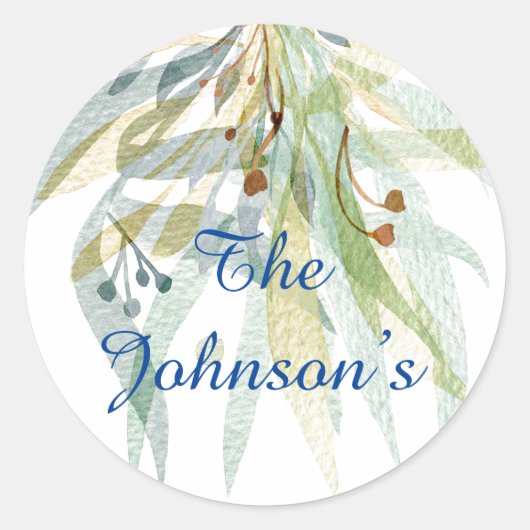 Aangepaste Floral Envelope Seal Ronde Sticker (Voorkant)