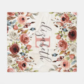 Aangepaste Floral Fleece Blanket (Voorkant (Horizontaal))