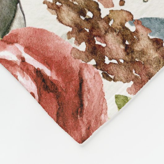 Aangepaste Floral Fleece Blanket (Hoek)