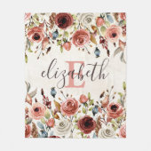 Aangepaste Floral Fleece Blanket Deken (Voorkant)