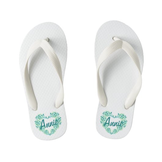 Aangepaste Floral Heart Wreator Teenslippers (Voetbed)