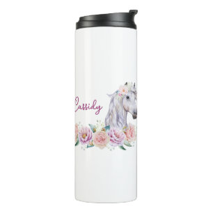 Aangepaste Floral Horse paarden Thermosbeker