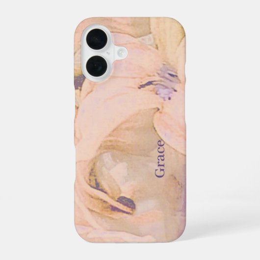 Aangepaste Floral iPhone 16 Hoesje (Achterkant)