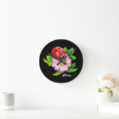 Aangepaste Floral Ladybug Ronde Klok (Huis)