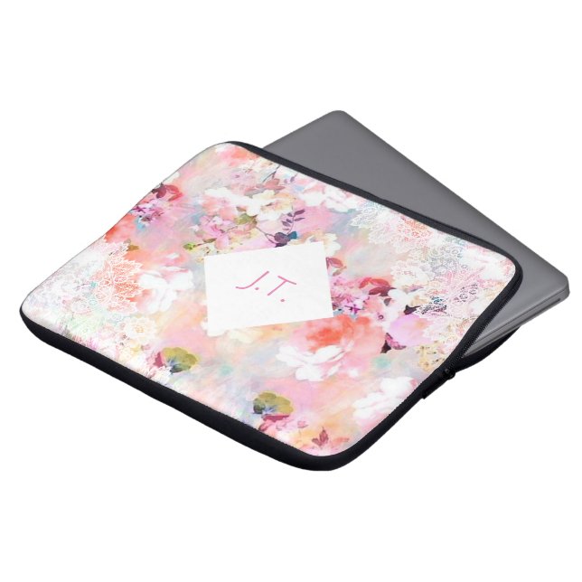 Aangepaste Floral-laptophoes Laptop Sleeve (Voorkant top)