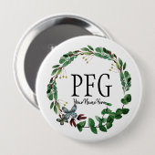 Aangepaste Floral Monogram Spring Foliage Ronde Button 4,0 Cm (Voorkant /achterkant)