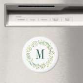 Aangepaste Floral Monogram Summer Foliage Magneet (Insitu (Vaatwasser))