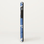 Aangepaste Floral Monogrammed Blue Waterverf Case-Mate iPhone Case (Achterkant/links)