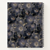 Aangepaste Floral | Navy Blue en Taupe Notitieboek (Achterkant)