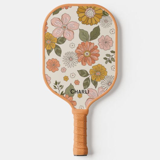 Aangepaste Floral Pickleball Paddle Beauful Retro (Voorkant)