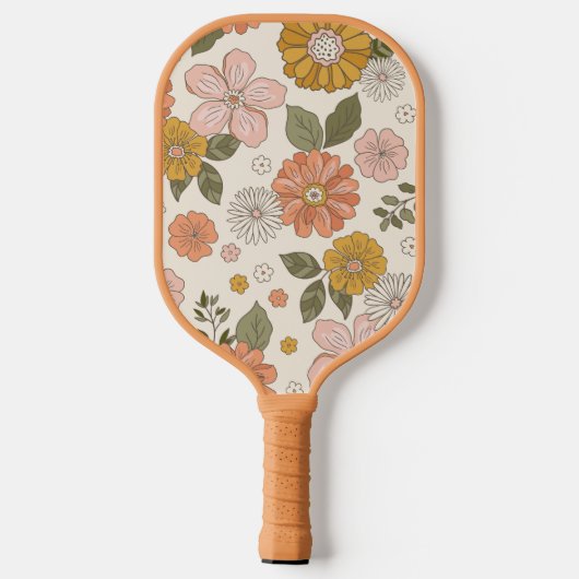 Aangepaste Floral Pickleball Paddle Beauful Retro (Achterkant)
