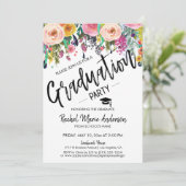 Aangepaste Floral School Class Afstuderen Foto Par Kaart (Staand voorkant)