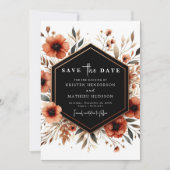 Aangepaste Floral Terracotta bruiloft Save The Date (Voorkant)