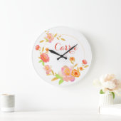 Aangepaste Floral Wall Clock Grote Klok (Huis)