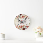 Aangepaste Floral Wall Clock Ronde Klok (Huis)