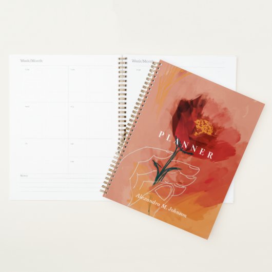 Aangepaste Floral Waterverf Abstract Planner (Display)