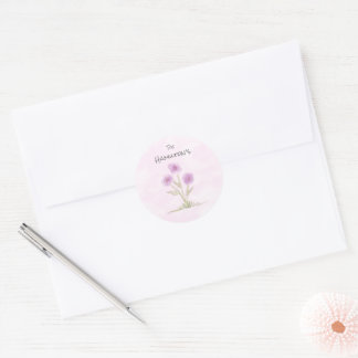 Aangepaste Floral Waterverf Envelope Sticker