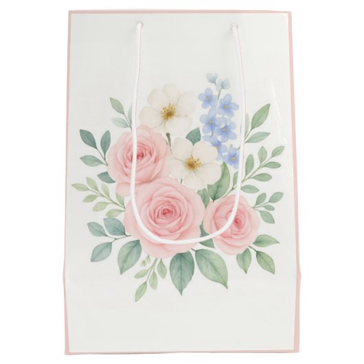 Aangepaste Floral-Waterverf Medium Cadeauzakje (Achterkant)